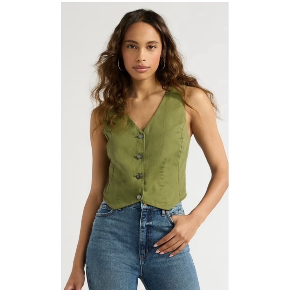 Sofia Jeans by Sofia Vergara Women's Twill Vest size L